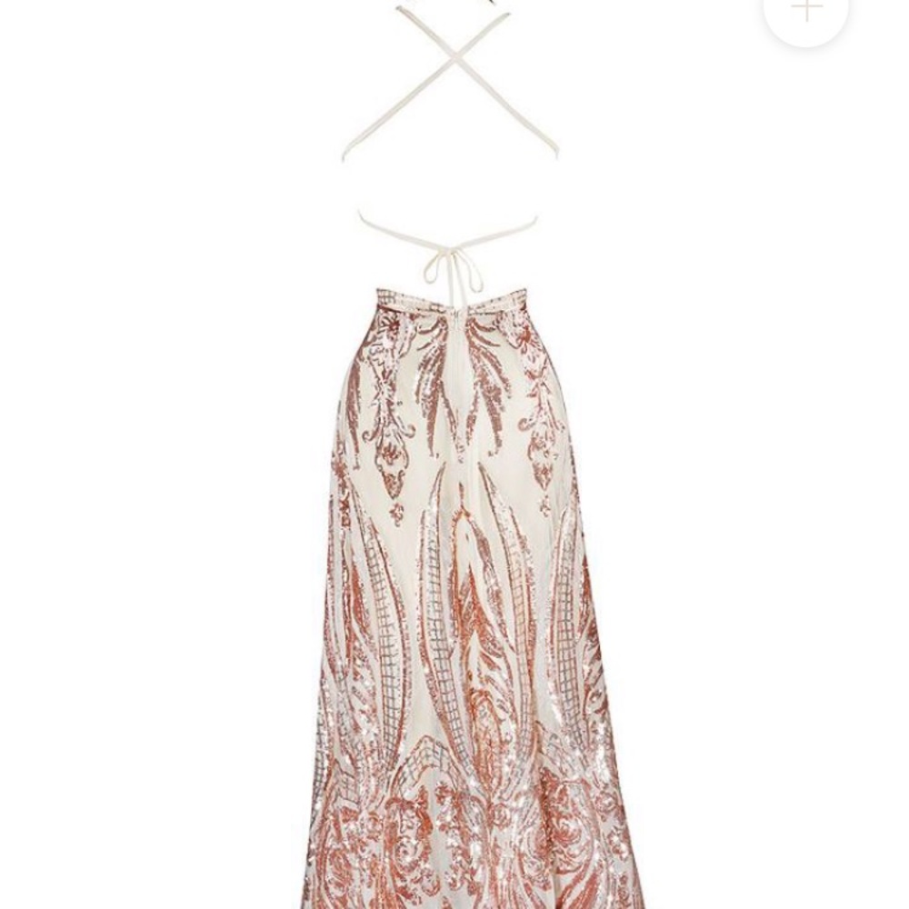 Vergara rose gold deep v plunge sequin dress - Picture 3 of 4